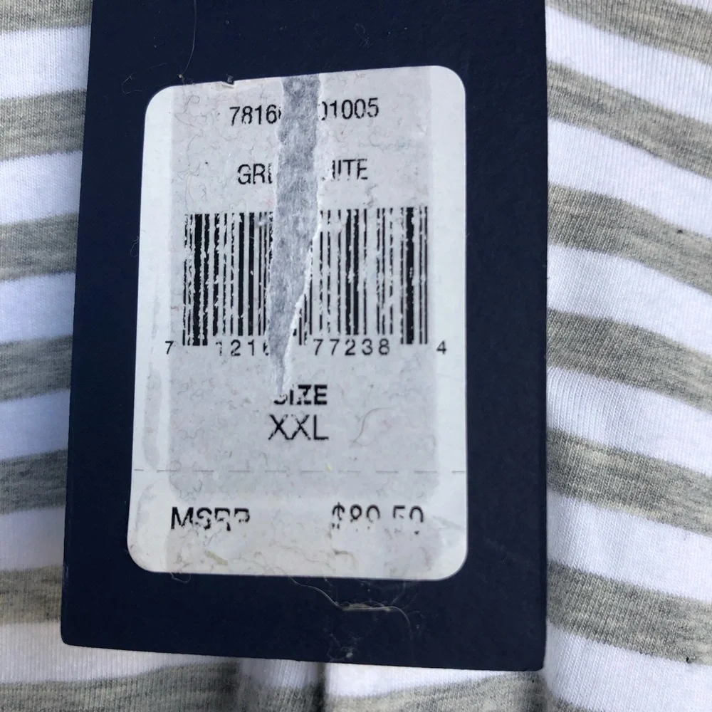 POLO GOLF RALPH LAUREN Classic Men's Gray/White Striped Shirt.Size XXL Cotton‎